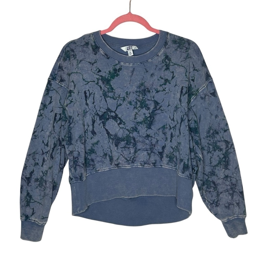 JoyLab Women's Blue Marble Print Relaxed Fit Sweatshirt - Picture 3 of 12